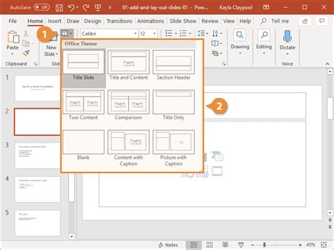 change  layout  powerpoint customguide