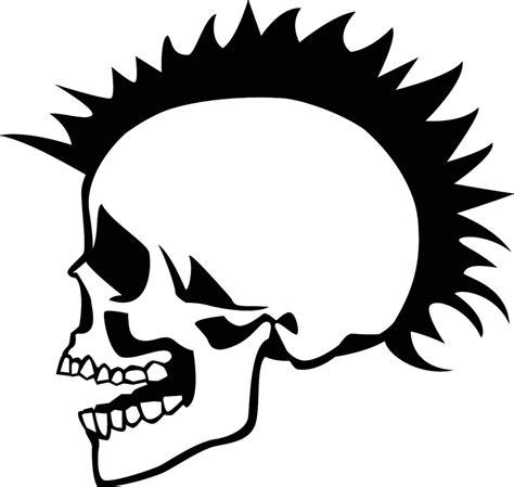 punk skull vector image freevectors