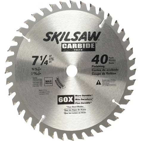 Skil 7 1 4 Inch 40 Tooth Carbide Tipped Circular Saw Blade 75740w