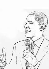 Obama Coloring Barack President Large Printable sketch template