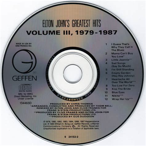 Elton John Greatest Hits Volume Iii 1987 Re Up Avaxhome