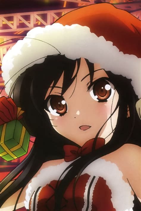 christmas anime wallpaperkuroyukihime iphone  wallpaperx