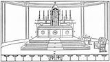 Catholic Altar Church Mass Coloring Pages Holy Vessels Sacrifice Sacred Drawing Vestments Sanctuary Worksheets Color Communion Drawings Colour Priest sketch template