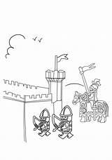 Lego Knight Coloring Printable Game Print sketch template