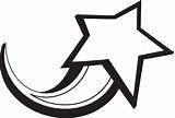 Star Shooting Coloring Pages Clip Clipart sketch template