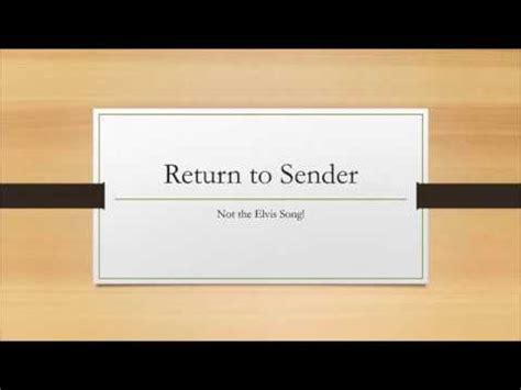 send  letter return  sender youtube