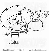 Bubbles Blowing Cartoon Boy Outline Ron Leishman Protected Law Copyright May Toonclips sketch template