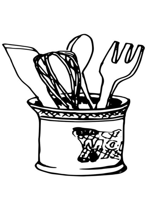 coloring page kitchen utensils img   printable coloring