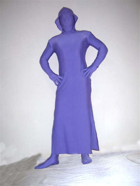 purple unicolor lycra spandex zentai dress uc  fan