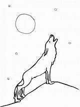 Dibujo Aullando Howling Wilk Lupo Lobos Ulula Ausmalbilder Mond Colorir Lua Kolorowanki Heult Dzieci Faciles Heulender Uivando Loup Lupi Lune sketch template