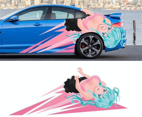 anime girl sexy vinyl decal livery car digital download etsy