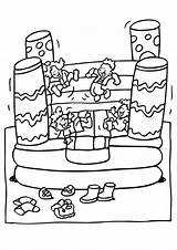 Gonflable Springkasteel Chateau Kleurplaat Gonfiabile Saltar Huepfburg Bouncy Kleurplaten Castles Springkussen Tekeningen Stampare Tekenen sketch template