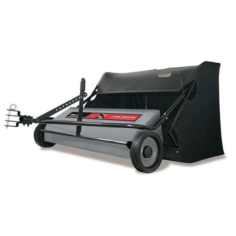 ohio steel    cu ft tow pull  leaf yard lawn sweeper collector ekommart