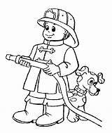 Coloring Pages Firefighter Kids Popular Fireman sketch template