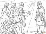 Joshua Jordan Gibeonites Israelites Crossing Caleb Coloriage Josué Jericho Deceive sketch template