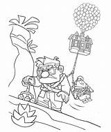 Carl Fredricksen Disney Coloring Dragging Russel Faced While Long House Pages Badge Ellie Netart Template sketch template