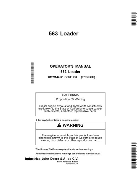 john deere  loader omw operation  maintenance manual   service manual