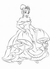 Coloring Tiana Pages Popular Princess sketch template