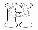 Bubble Letters Space Letter Outer Printable sketch template