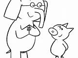Piggie Elephant Coloring Pages Mo Kid Stuff Awesome Albanysinsanity sketch template