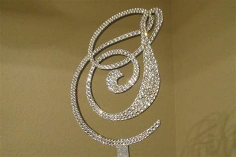 monogram wedding cake topper crystal initial any letter a b c d e f g h