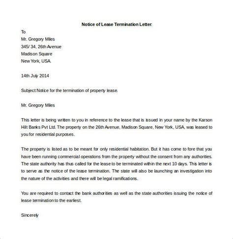 letter  remove   lease collection letter template collection