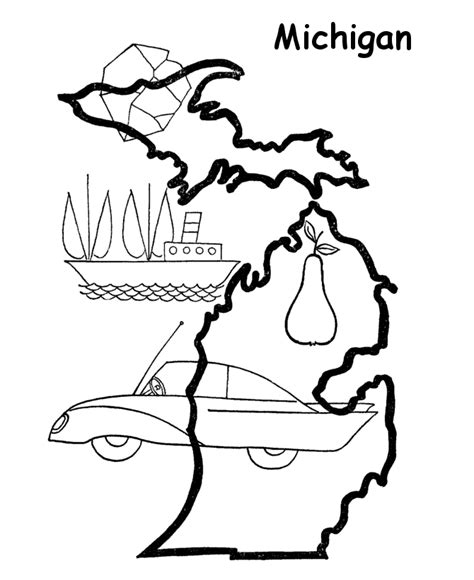 michigan state outline coloring page coloring  history states
