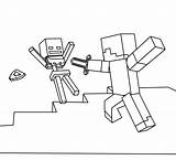 Minecraft Pages Coloring Printable Mincraft Herobrine Printables Steve Skeleton Vs sketch template