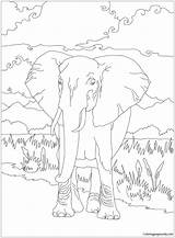 African Pages Bush Elephant Coloring Color Online Adults Coloringpagesonly sketch template
