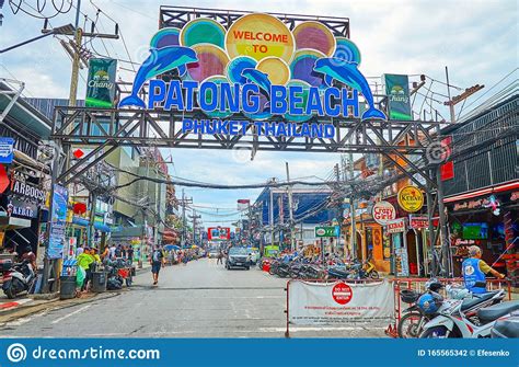 bangla walking street gate patong phuket thailand editorial