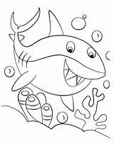 Shark Baby Coloring Pages Kids sketch template