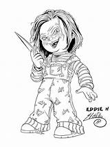 Chucky Coloring Pages Halloween Printable Deviantart Doll Play Killer Drawing sketch template