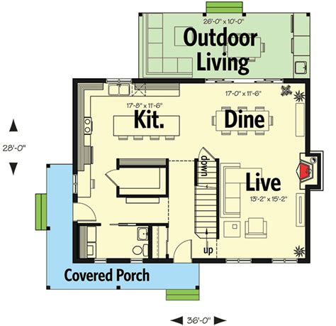 plan dr  bed cottage house plan  open floor plan cottage house plans floor plans