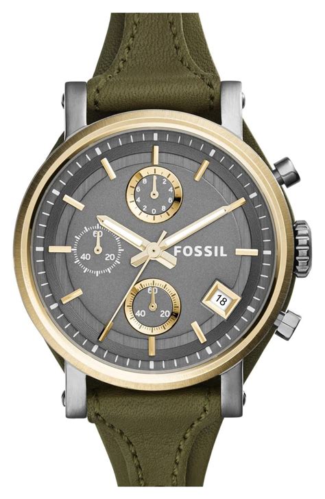 fossil original boyfriend chronograph leather strap  mm nordstrom