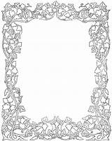 Coloring Border Pages Frame Frames Borders Floral Flower Para Bordes Ornament Papel Ivy Marcos Printable Color Getcolorings Clip Patterns Print sketch template