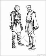 Obi Wan Pages Coloring Kenobi Wars Star Drawing sketch template