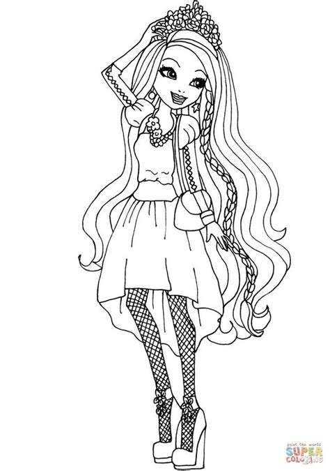 long hair coloring pages coloring home
