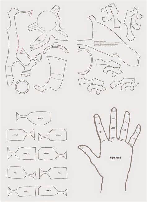 iron man hand diy  cereal box  template iron man costume diy