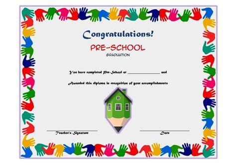 preschool graduation certificates printables templates printable