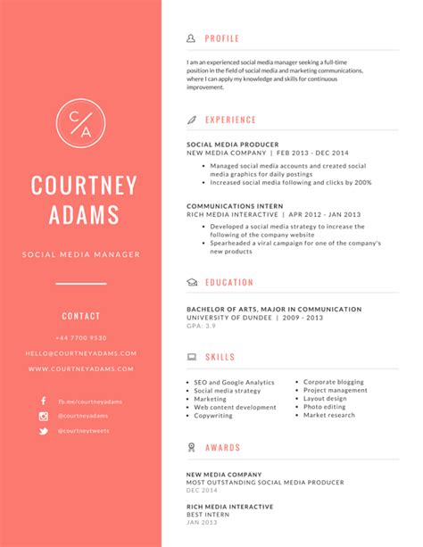 cv template canva resume examples