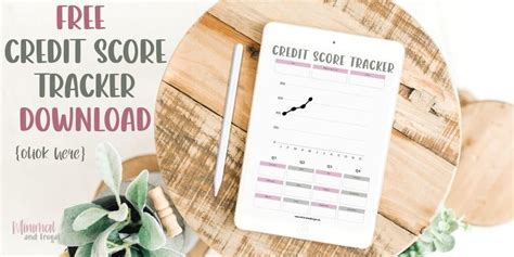 credit score tracker printable minimal frugal