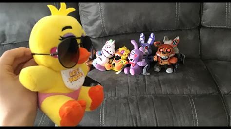 fnaf plush toy chica gets the swag glasses youtube