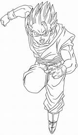 Gohan Lineart Dragon Ball Super Goku Coloring Pages Deviantart Drawing Dbz V2 Line Drawings Choose Board sketch template