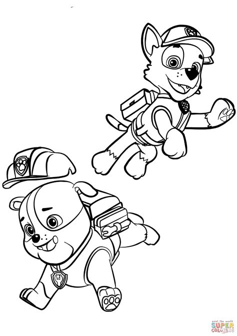 rubble paw patrol coloring pages ryan fritzs coloring pages