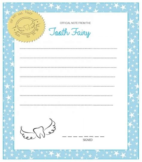 tooth fairy letterhead printables printable templates