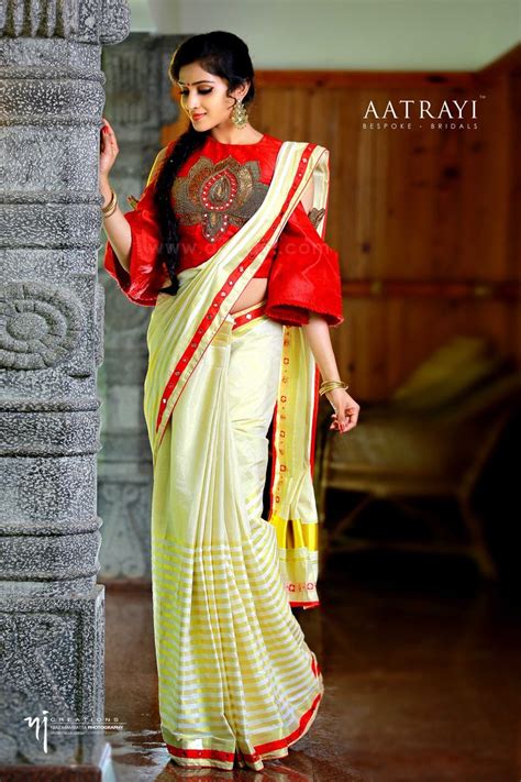 pin  smitha rajeev  kerala saree onam collection set saree fashion clothes women mirror