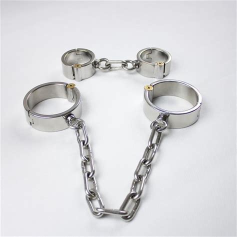 2pcs set stainless steel bdsm bdsm bondage kit handcuffs for sex ankle