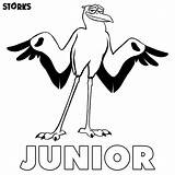 Storks Coloring Pages Junior Printable Movie Print Color Kids Review Ecoloringpage Printables Activity Coloring2print sketch template