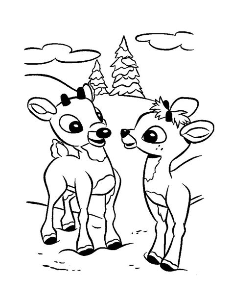 reindeer coloring pages    print