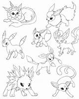 Eevee Coloring Pages Evolution Evolutions Getcolorings Printable Color sketch template